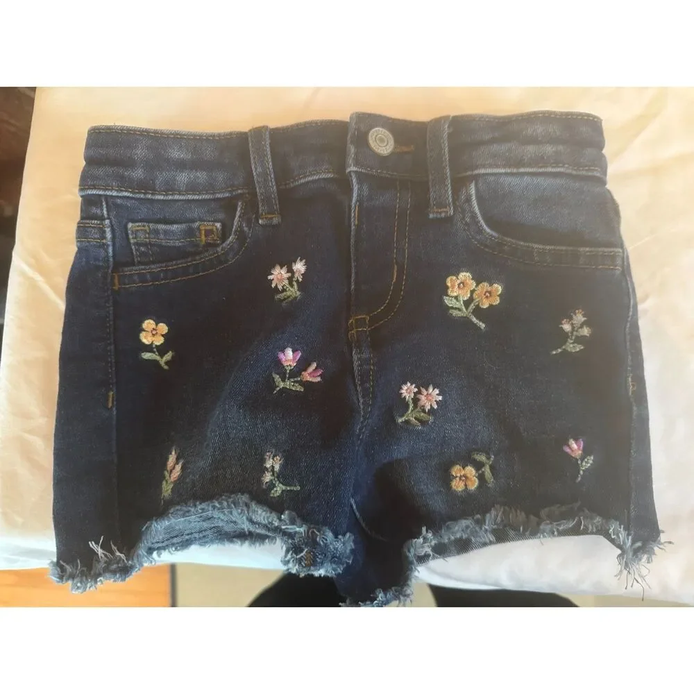 Bundle of 2 Toddler Girls Jean Shorts Size 3T EUC